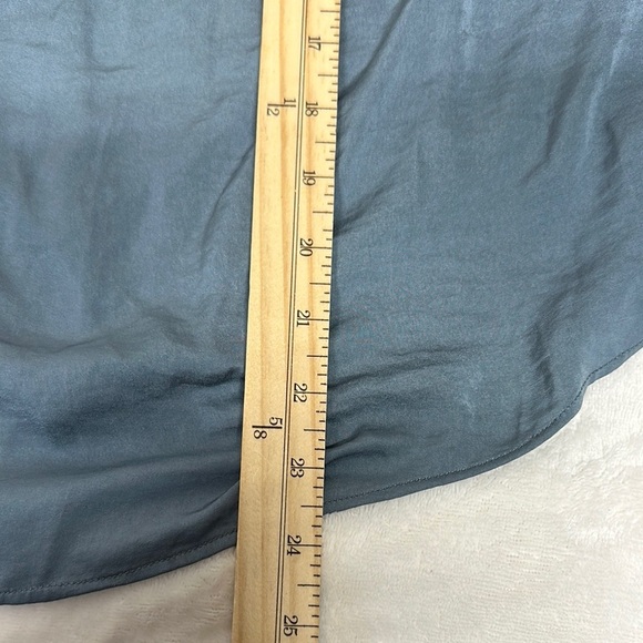 LOFT Blue Cuffed Sleeve Pleated Blouse - Picture 6 of 8